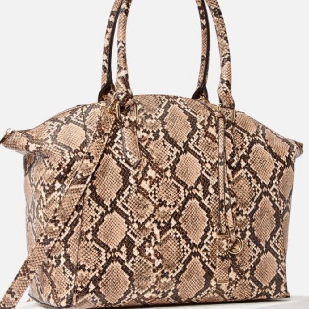 Snake-print satchel, EUC